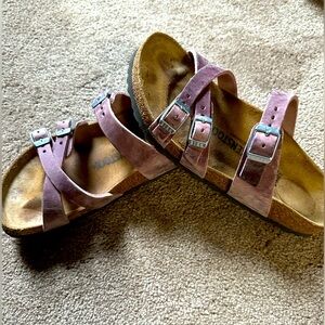 Franca lavender leather Birkenstocks.